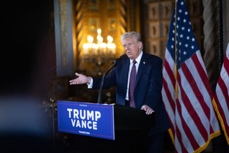 President-Elect Trump Holds Press Conference At Mar-A-Lago